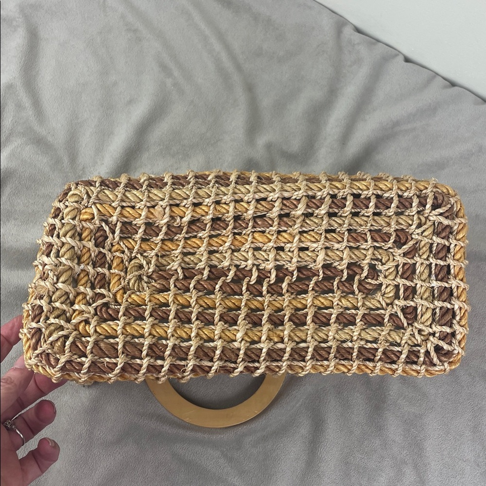 Talbots Wooden Handle Rope Bag - Picture 6 of 16